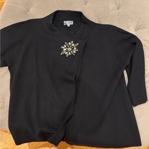 JM Collection Classic Black Cardigan